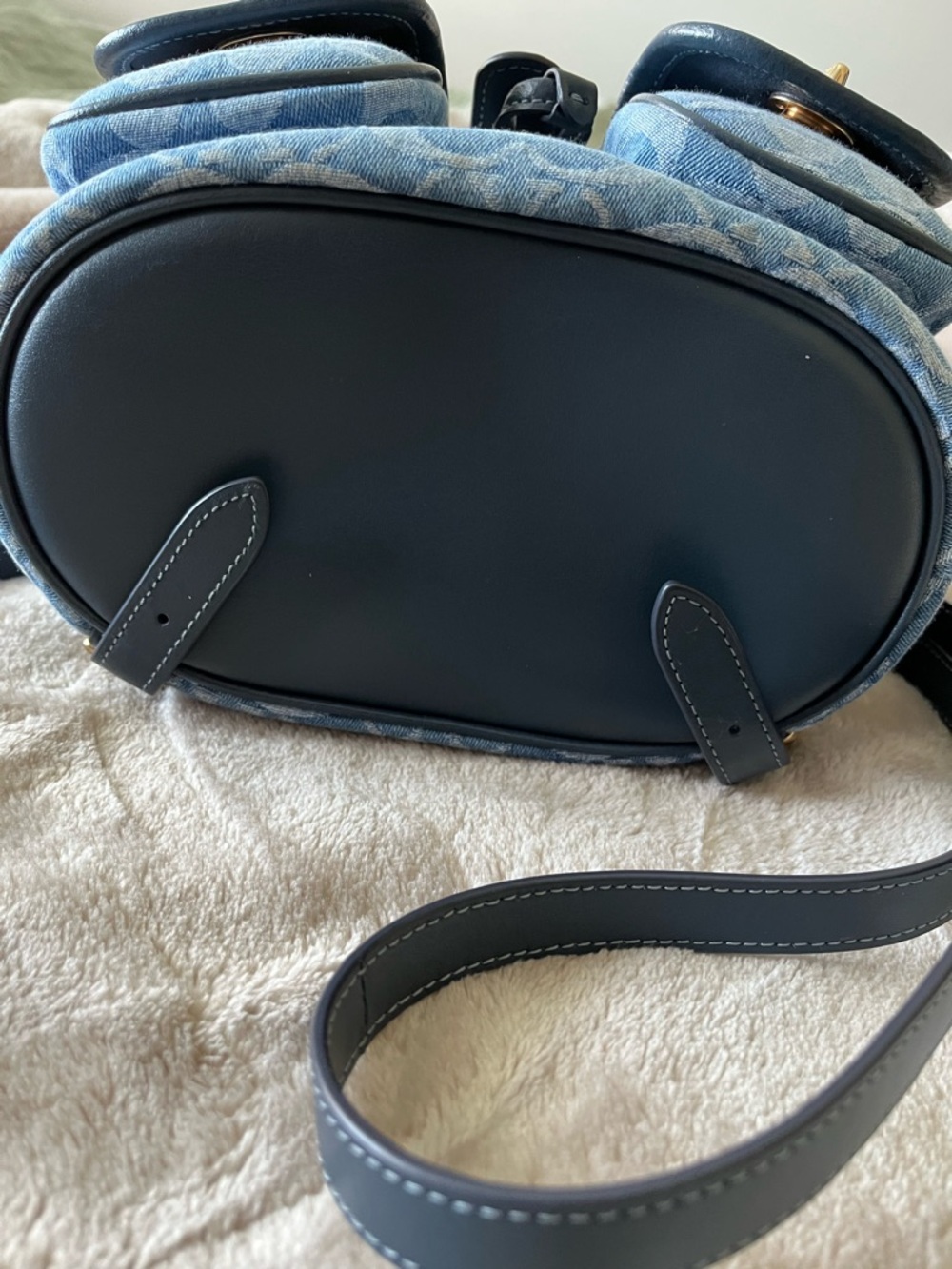 Coach Light Blue Denim Signature Mini Backpack with Gold Hardware - Picture 5 of 5